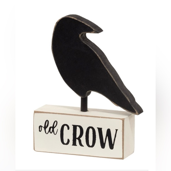 *Wooden Old Crow on Base Shelf Sitter - Picture 4 of 14